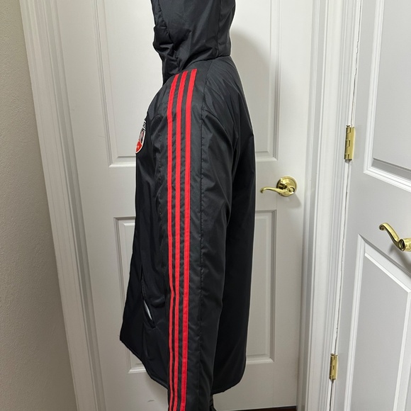 Adidas Long Stadium Sports Soccer Winter Coat Jacket Black Unisex X-Small - Picture 5 of 16